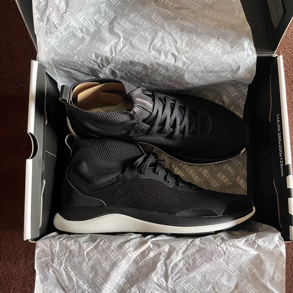 lululemon chargefeel mid women’s workout shoe black size 9